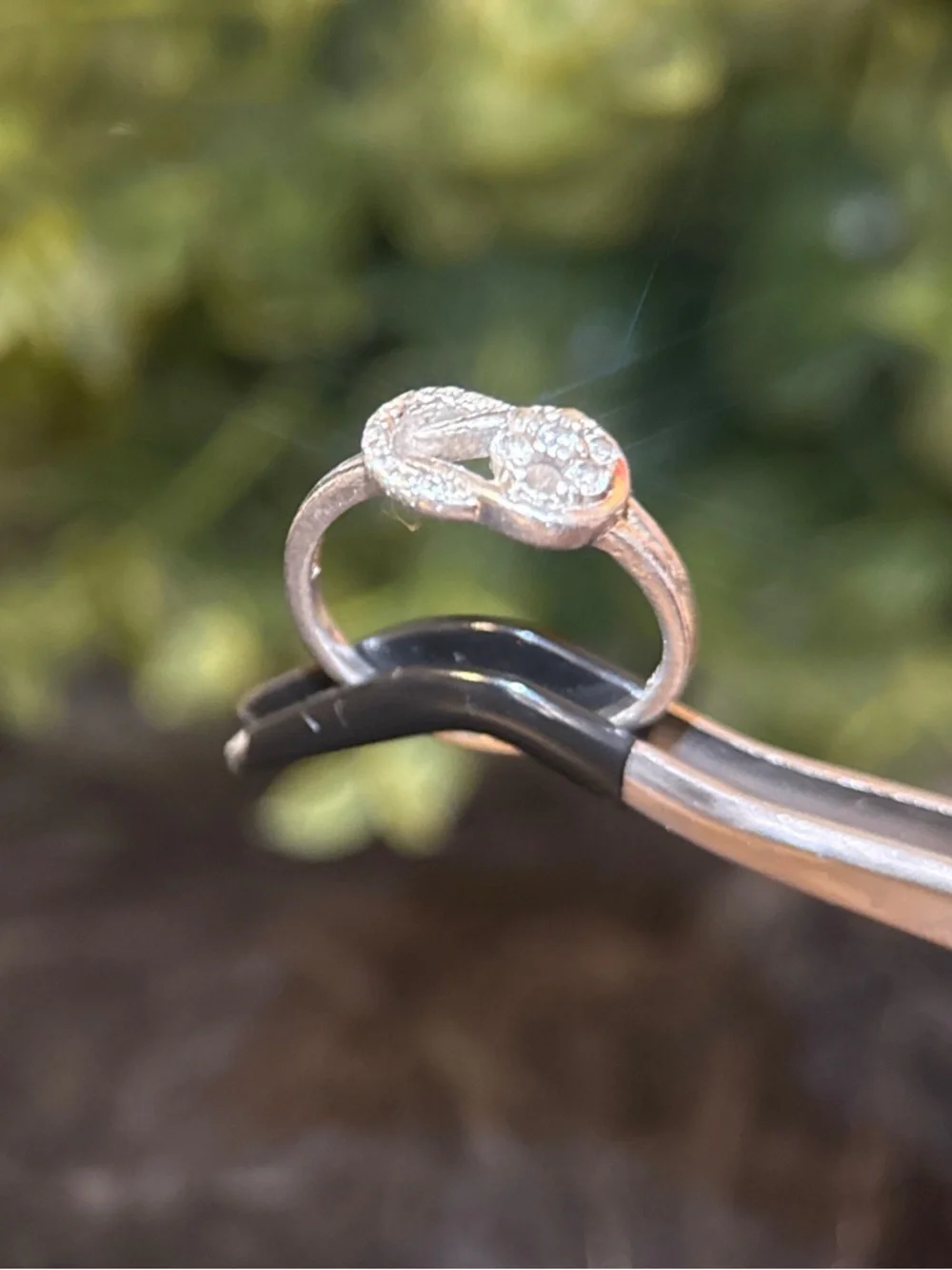 Sterling Silver‎ Infinity Cluster Ring (Missing 1 Stone)
